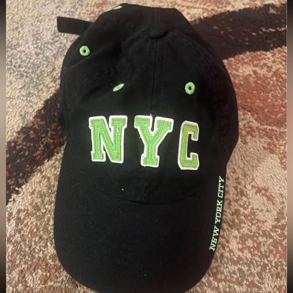 vintage new york city black and green embroidery baseball hat